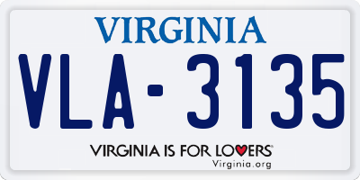 VA license plate VLA3135