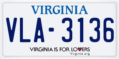 VA license plate VLA3136
