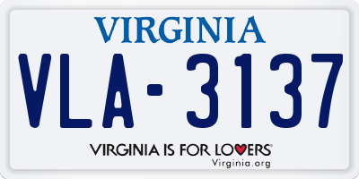 VA license plate VLA3137
