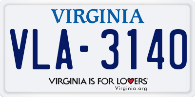 VA license plate VLA3140