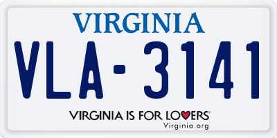 VA license plate VLA3141