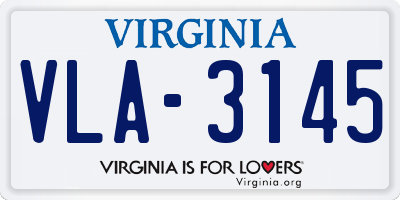 VA license plate VLA3145