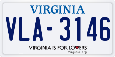 VA license plate VLA3146