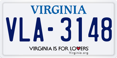 VA license plate VLA3148