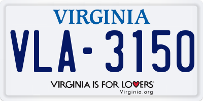 VA license plate VLA3150