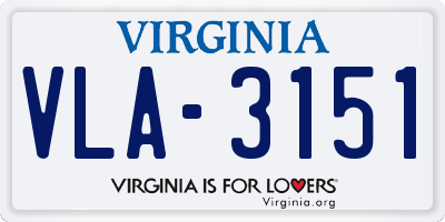 VA license plate VLA3151