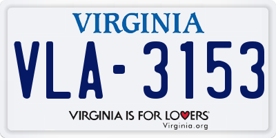 VA license plate VLA3153