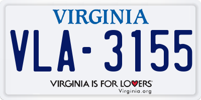 VA license plate VLA3155