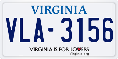 VA license plate VLA3156