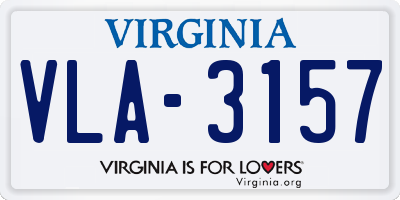 VA license plate VLA3157