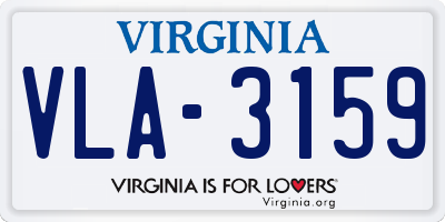 VA license plate VLA3159