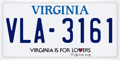 VA license plate VLA3161