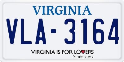 VA license plate VLA3164
