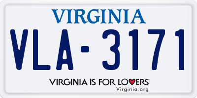 VA license plate VLA3171