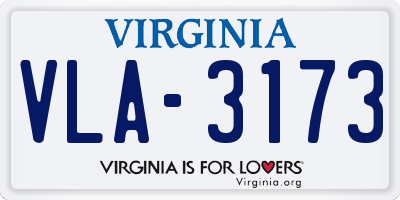 VA license plate VLA3173
