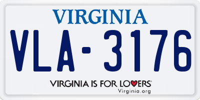 VA license plate VLA3176