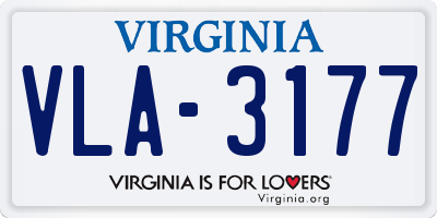 VA license plate VLA3177
