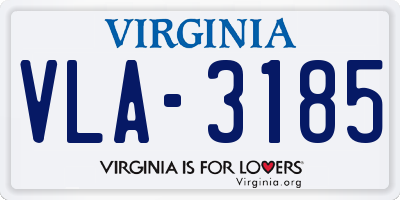 VA license plate VLA3185