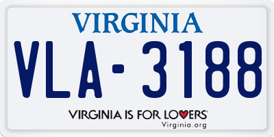 VA license plate VLA3188