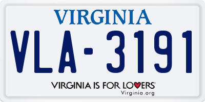 VA license plate VLA3191