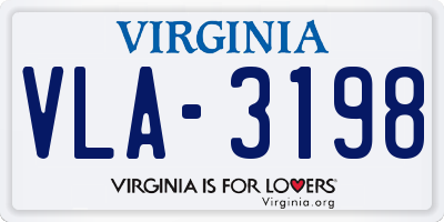 VA license plate VLA3198