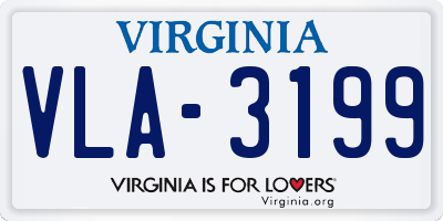 VA license plate VLA3199