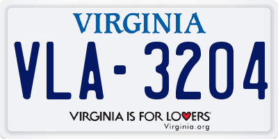 VA license plate VLA3204