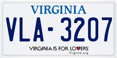 VA license plate VLA3207