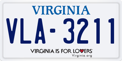 VA license plate VLA3211