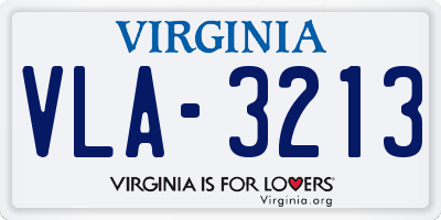 VA license plate VLA3213