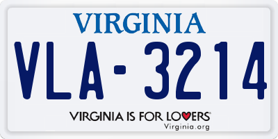 VA license plate VLA3214