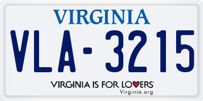 VA license plate VLA3215