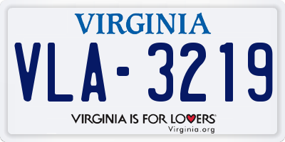 VA license plate VLA3219