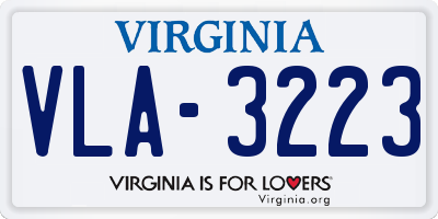 VA license plate VLA3223
