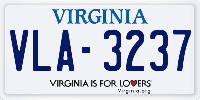 VA license plate VLA3237
