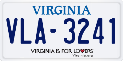 VA license plate VLA3241