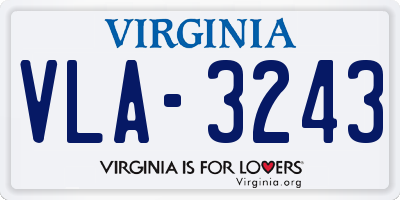 VA license plate VLA3243