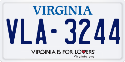 VA license plate VLA3244