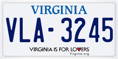 VA license plate VLA3245