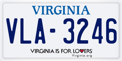 VA license plate VLA3246