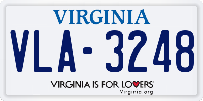 VA license plate VLA3248