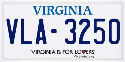 VA license plate VLA3250