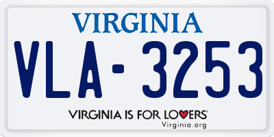 VA license plate VLA3253