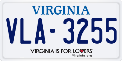 VA license plate VLA3255