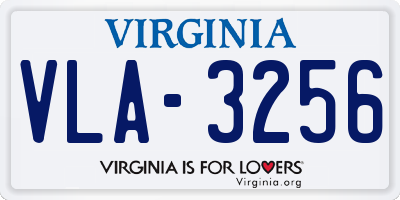 VA license plate VLA3256