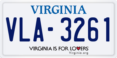 VA license plate VLA3261