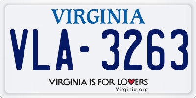 VA license plate VLA3263