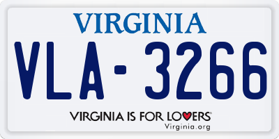 VA license plate VLA3266