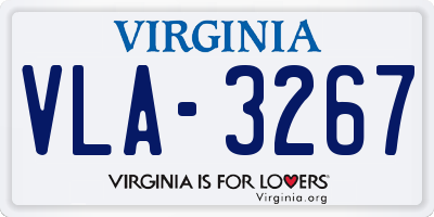 VA license plate VLA3267