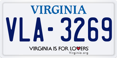 VA license plate VLA3269